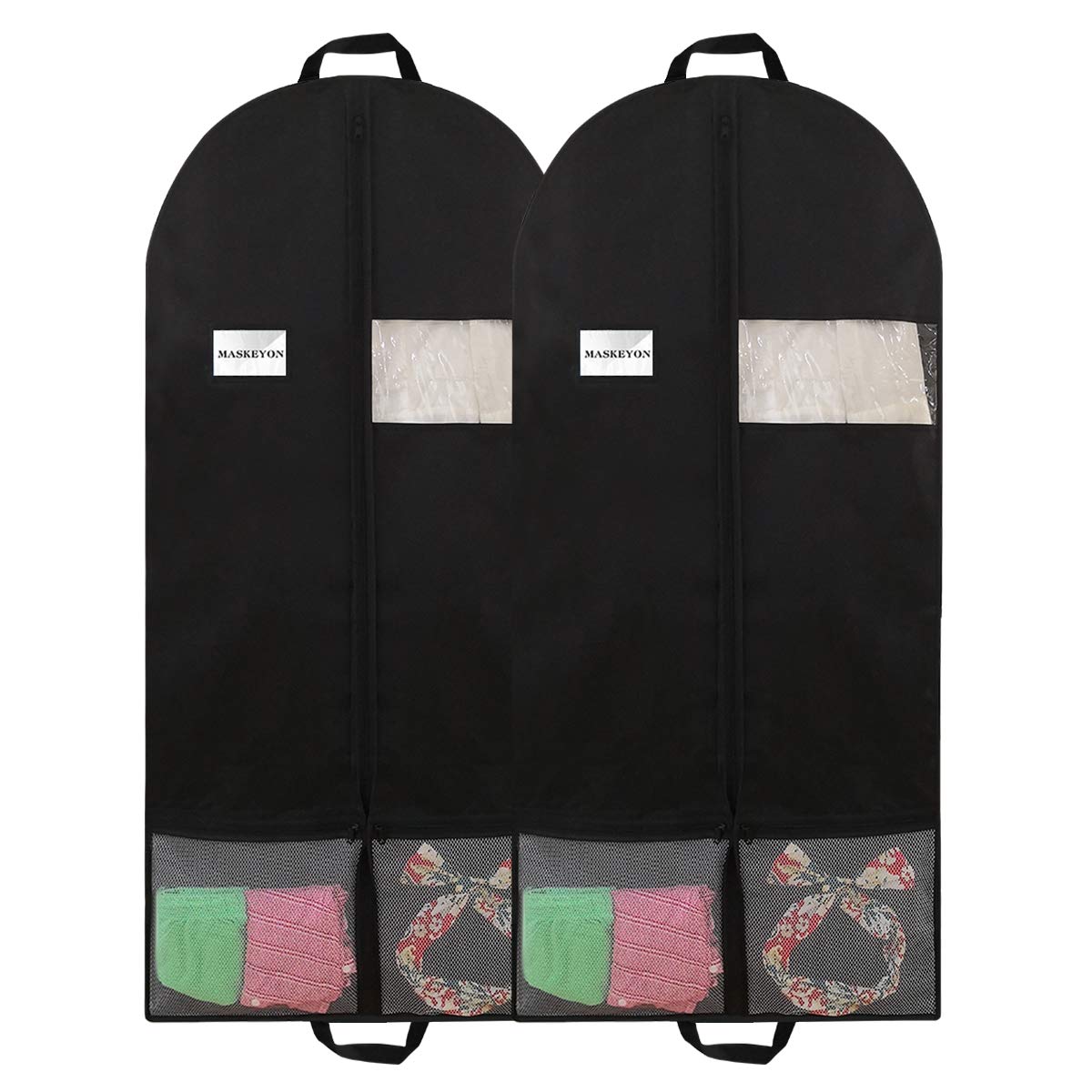 MASKEYON 51 Garment Bags with Zipper Pocket for Dance Costume,Wedding Gown,Suit,Furs,Garment Bags for Travel and Storage(Pack of