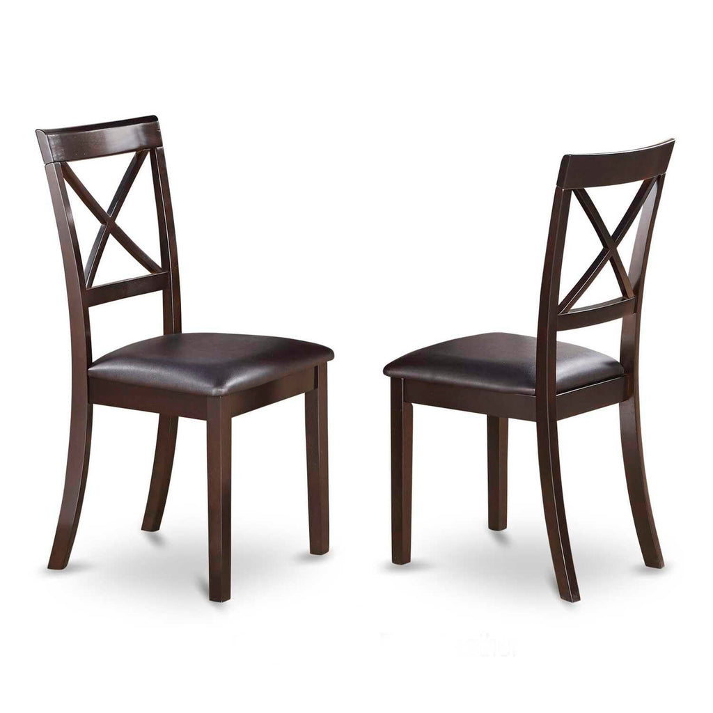 East West Furniture Lybo5-Cap-Lc 5 Pc Dining Room Set-Dining Table With Leaf And 4 Chairs For Dining Room