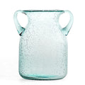 MDLUU Seeded Glass Vase 7 Tall, Double Ear Flower Vase, Handblown Vase Clear, Decorative Vase for Dining Room, Bedroom, Bathroom
