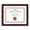 Golden State Art, 11x14 Diploma Frame, Certificate Frame 8.5x11 with Double Mat or 11x14 without Mat, Mahogany Wood and Tempered