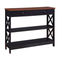 Convenience Concepts Oxford 1 Drawer Console Table with Shelves, Cherry/Black