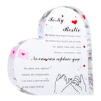 Acrylic Heart Gift for Bestie Inspirational Quotes Table Decor Sign Acrylic Paperweight Birthday Gifts New Year Present Back to 