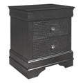 Global Furniture Usa Pompei Nightstand Gray Finish Nighstand, Metallic Grey