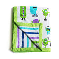 Silverlinen Silly Monsters 100% Cotton 3 Layer Reversible Single Blanket Dohar for Kids for Girls and Boys  Green  55x70 Inche