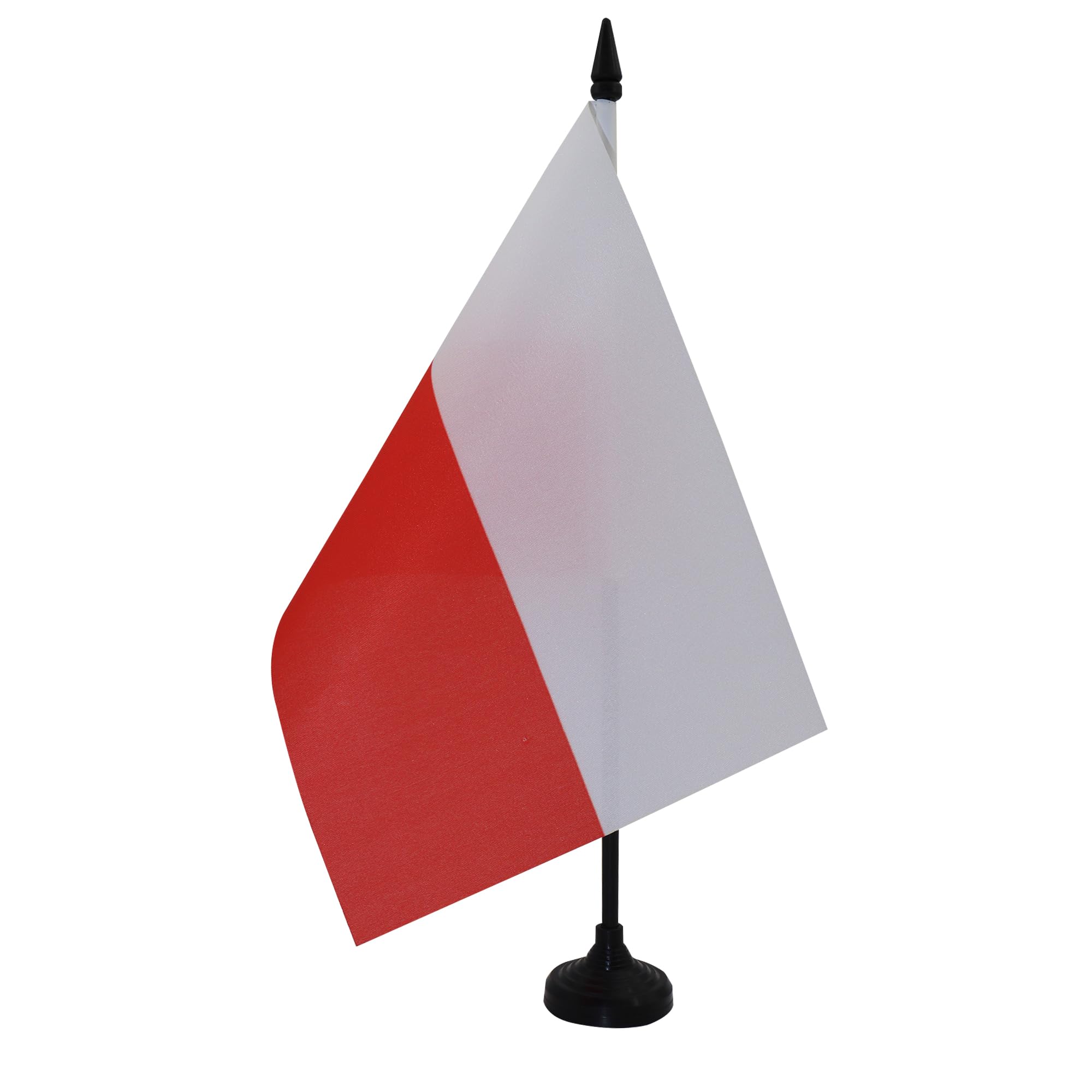 Poland Table Flag 5' X 8' - Polish Desk Flag 21 X 14 Cm - Black Plastic Stick And Base - Az Flag