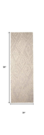 HomeRoots 511871 10 x 13 ft. Tan & Ivory Wool Geometric Hand Tufted Handmade Stain Resistant Rectangle Area Rug