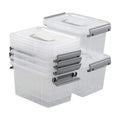 Minekkyes 3 Quarts Plastic Storage Container Bin with Latching Lid, 6 Pack