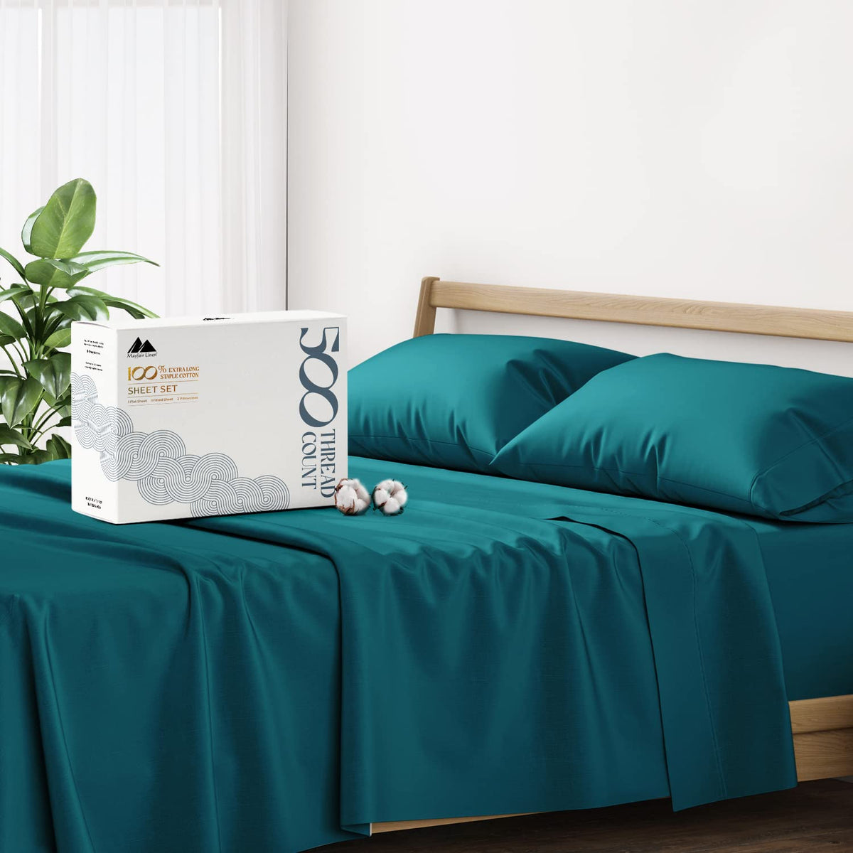 Mayfair Linen Twin Xl Sheets Set Cotton - 500 Thread Count 100% Cotton Twin Xl Sheet Set, 3 Pc Twin Xl Sheets, Cooling & Luxury