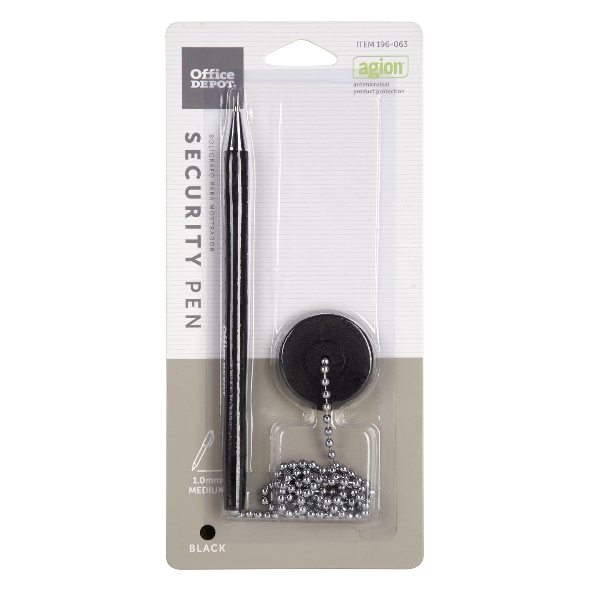 Office Depot Security Counter Pen, Medium Point, 1.0 Mm, Black Ink