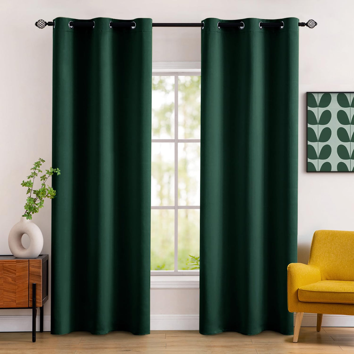 Miulee 2 Panels 90' Long Christmas Blackout Curtains Room Darkening Thermal Insulated Drapes Solid Window Treatment Set Grommet