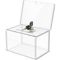 Maxgear Acrylic Donation Box With Lock And Sign Holder, Clear Ballot Box Donation Boxes For Fundraising (6.2' X 4.5' X 4') Wi
