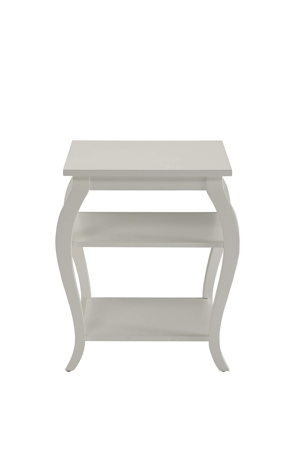 HomeRoots Furniture End Table in White, Multicolor