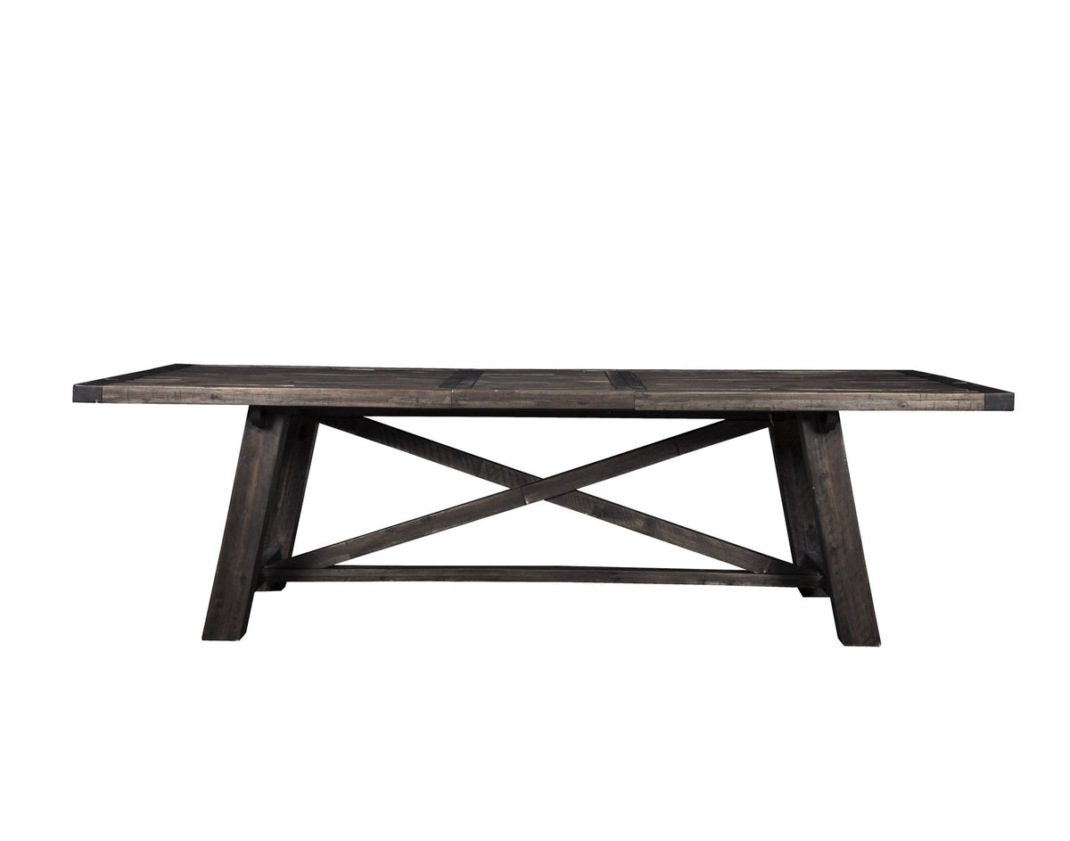 Alpine Furniture Newberry Rustic Dining Table with Extension, 39.5&quot; L x 83&quot; W x 30&quot; H, X 103&quot; W X, Salvaged Grey