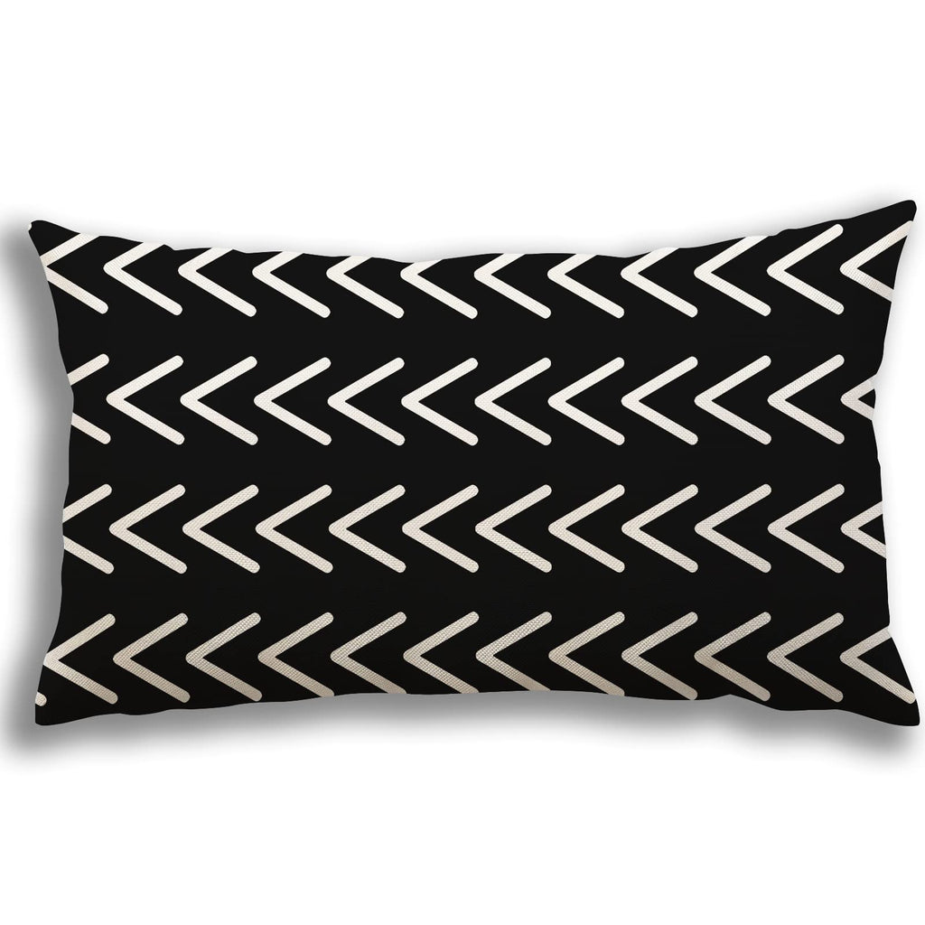 Ycoll Pillow Covers 22X22 Modern Sofa Throw Pillow Cover, Decorative Outdoor Linen Fabric Pillow Case For Couch Bed Car (Black,