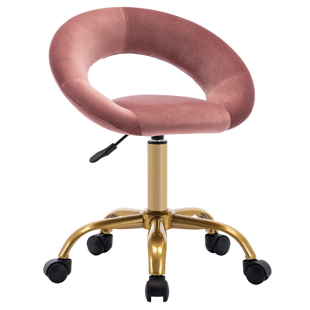 DUHOME Swivel Rolling Chair, Velvet Home Office Chair Adjustable Hydraulic with Backrest for Salon Tattoo Office Massage Medical