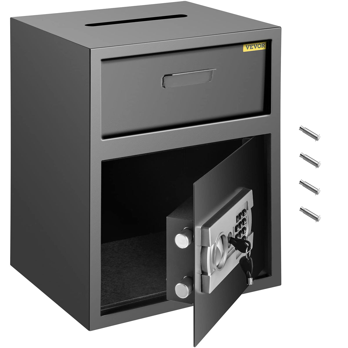 VEVOR Digital Depository Safe 1.7 Cubic Feet Made of Carbon Steel Electronic Code Lock Depository Safe with Deposit Slot with Tw