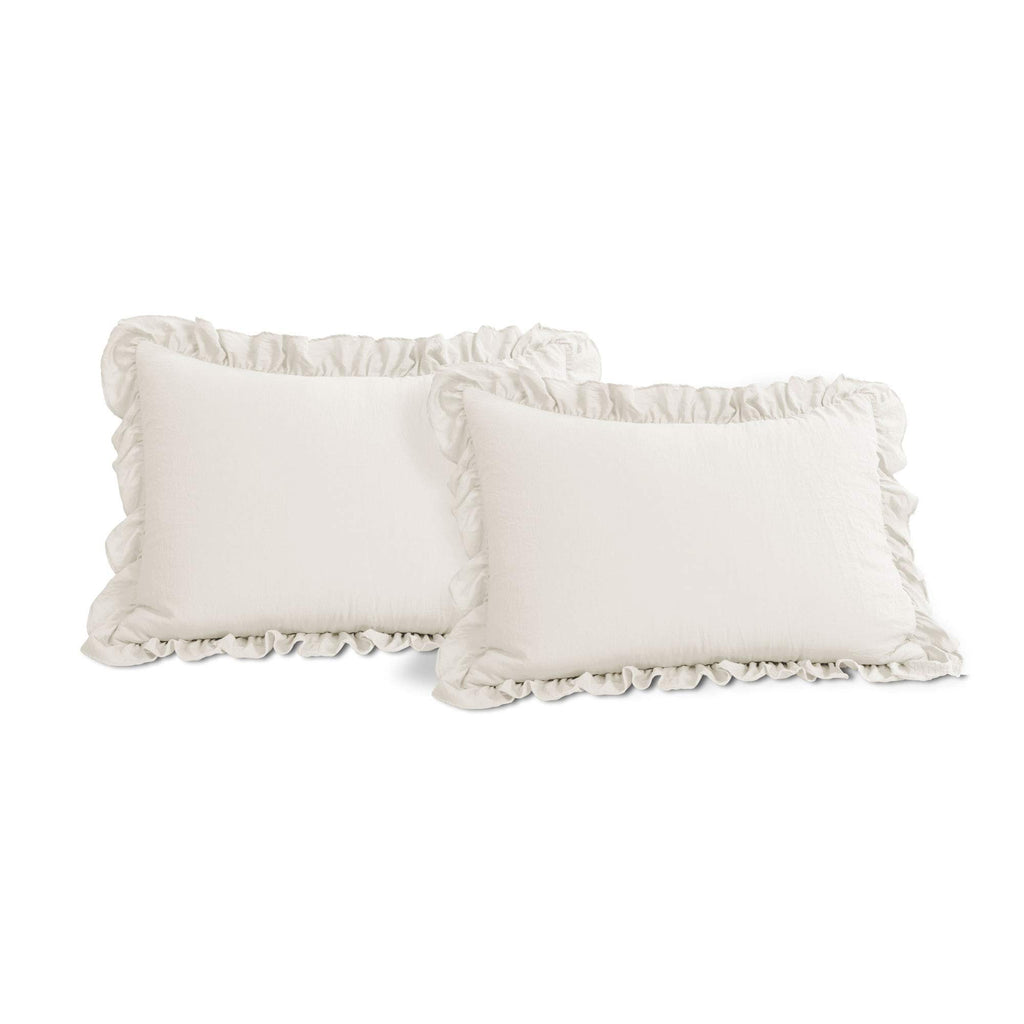 Lush Decor Reyna Ruffle Comforter Set - 3 Piece Cozy Ruffled Bedding Set - Timeless Elegance And Comfort For Bedroom - King, Whi