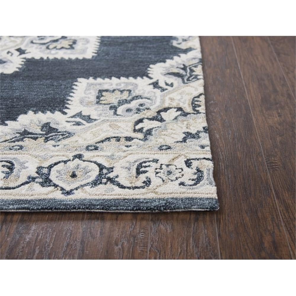 Rizzy Home Alora Decor Cascade 5' X 8' Dk Blue/Natural/Gray/Tan Hand-Tufted Area Rug