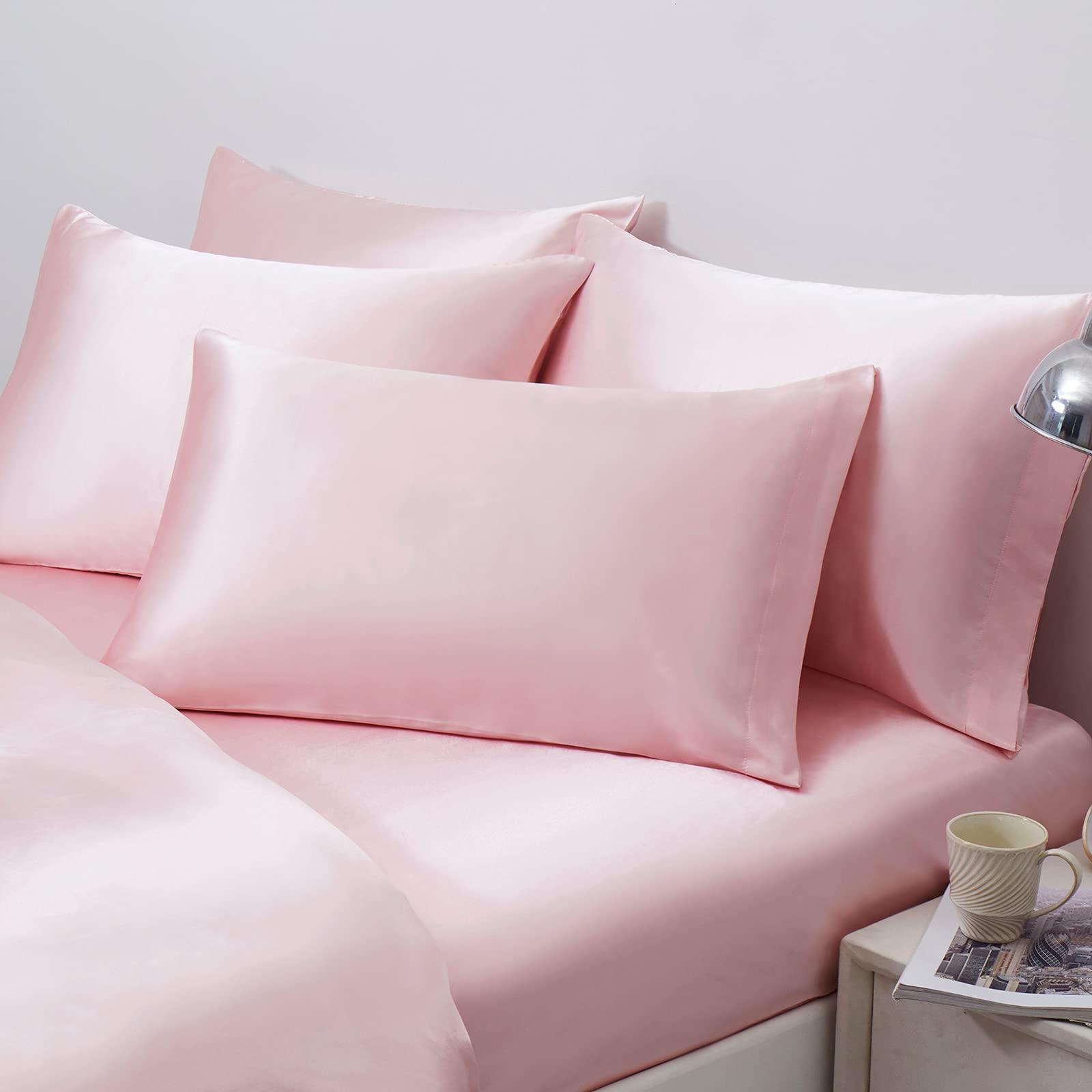Ersmak Satin Pillowcase King Set Of 2, Ultra Soft & Silky Satin Pillow Cases For Hair And Skin, Wrinkle Fade Resistant Pillow Co