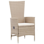 7 Piece Patio Dining Set with Cushions Poly Rattan Beige