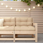 vidaXL Patio Chair with Cushions - Solid Wood Pine, Comfy Armrest/Backrest, Rustic Look, Sturdy & Stable, Modular Design, Enhances Outdoor Decor