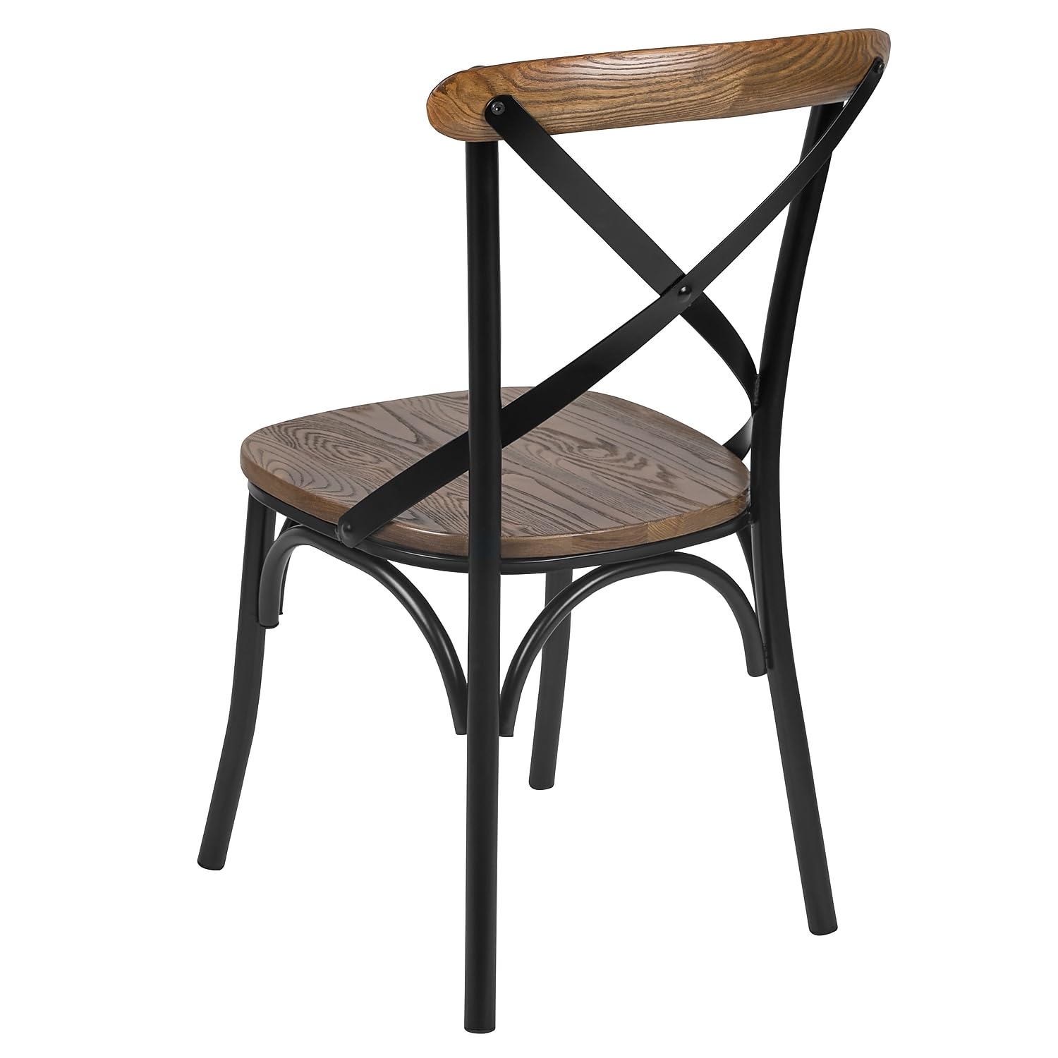 Flash Furniture Advantage X-Back Chair With Metal Bracing And Fruitwood Seat