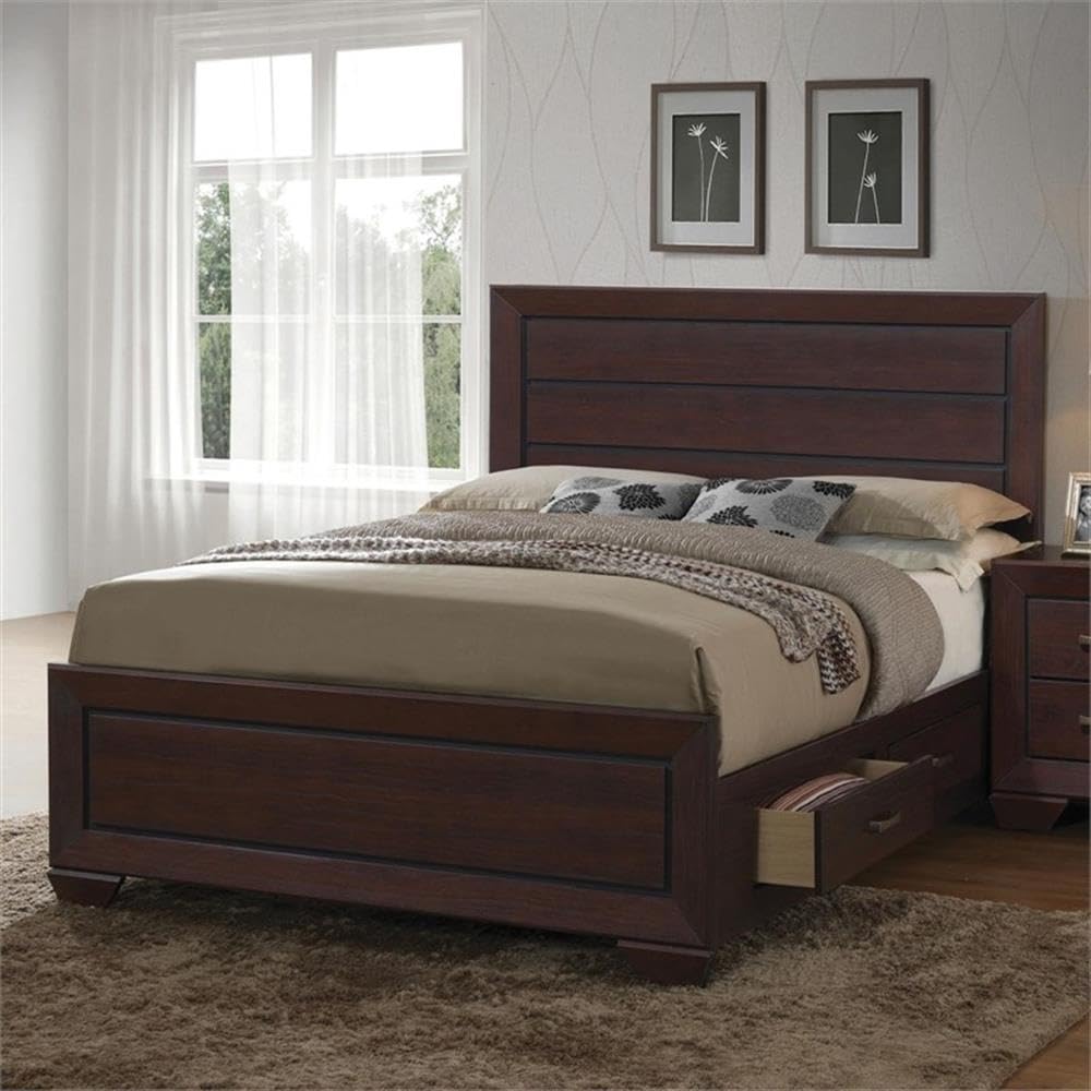 Coaster Home Furnishings 204390KW Platform Bed, Dark Cocoa