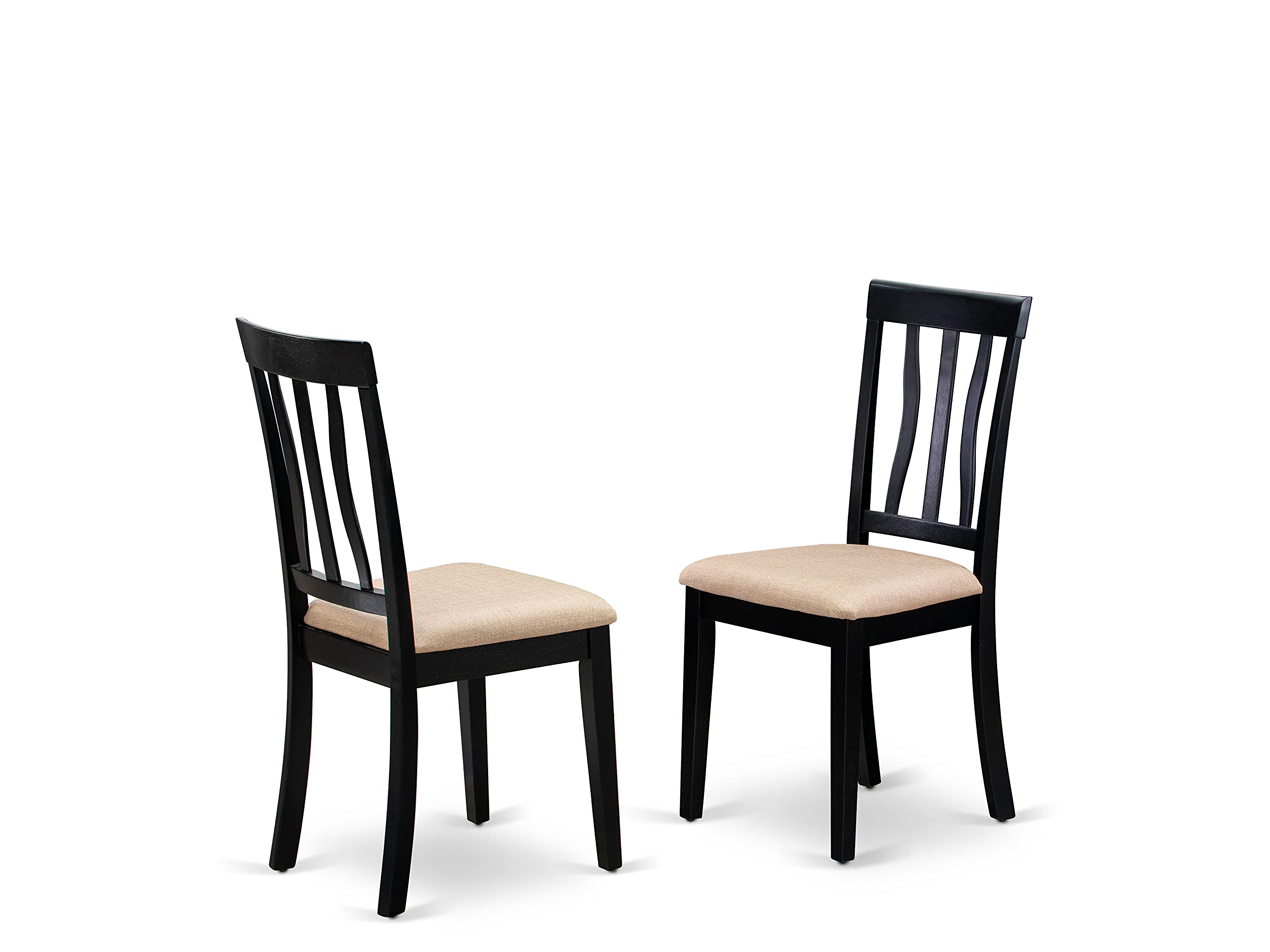 East West Furniture ANTI5-CAP-C 5 Piece Kitchen Table & Chairs Set Includes a Round Dining Room Table with Pedestal and 4 Linen Fabric Upholstered Dining Chairs, 36x36 Inch, Cappuccino