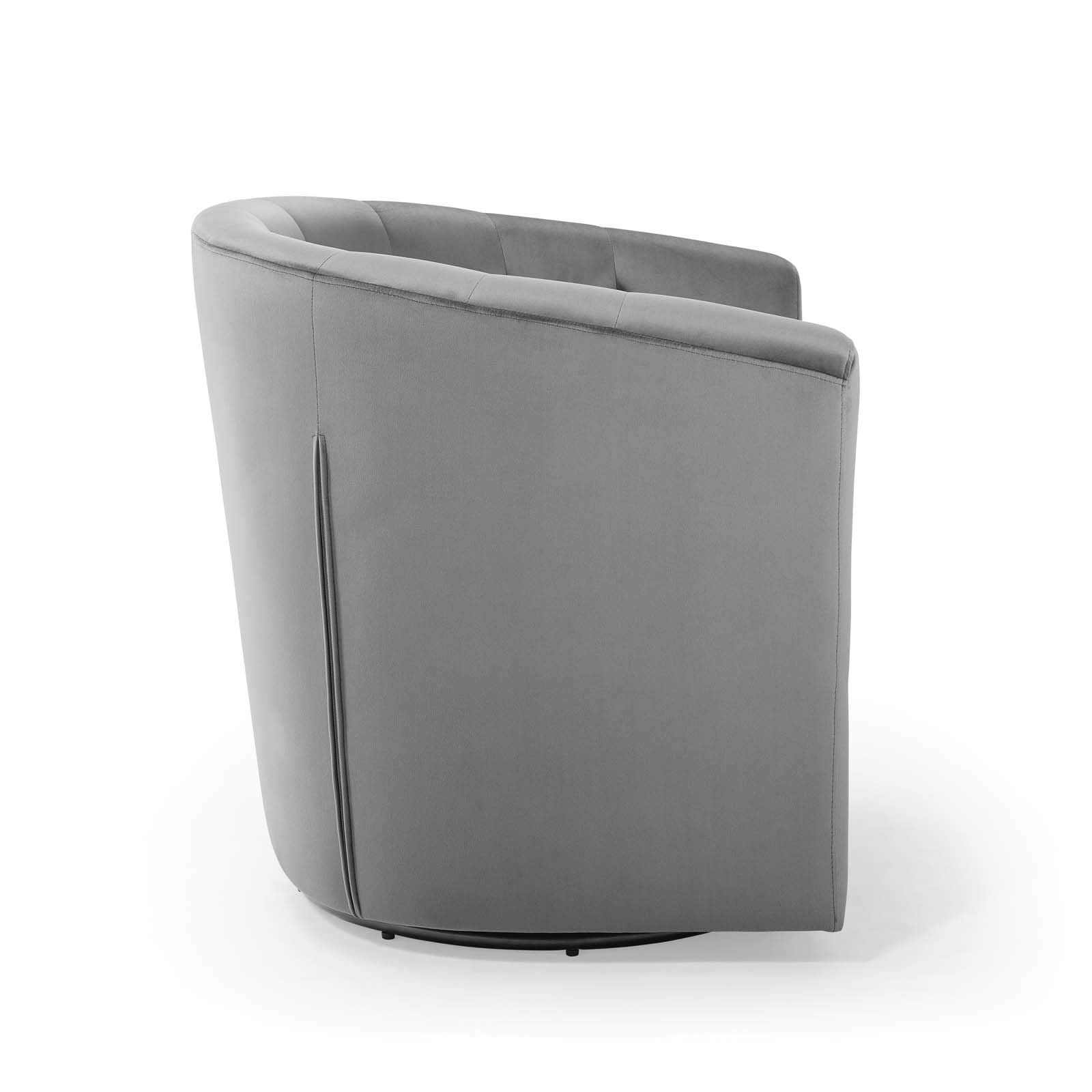 Modway Eei-4138-Lgr Prospect Tufted Performance Velvet Swivel Armchair, Light Gray