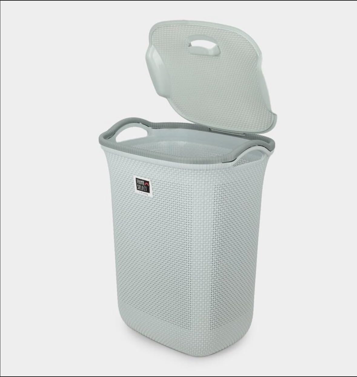 Home Select Laundry Basket with Lid, Rattan Style, Mint Green