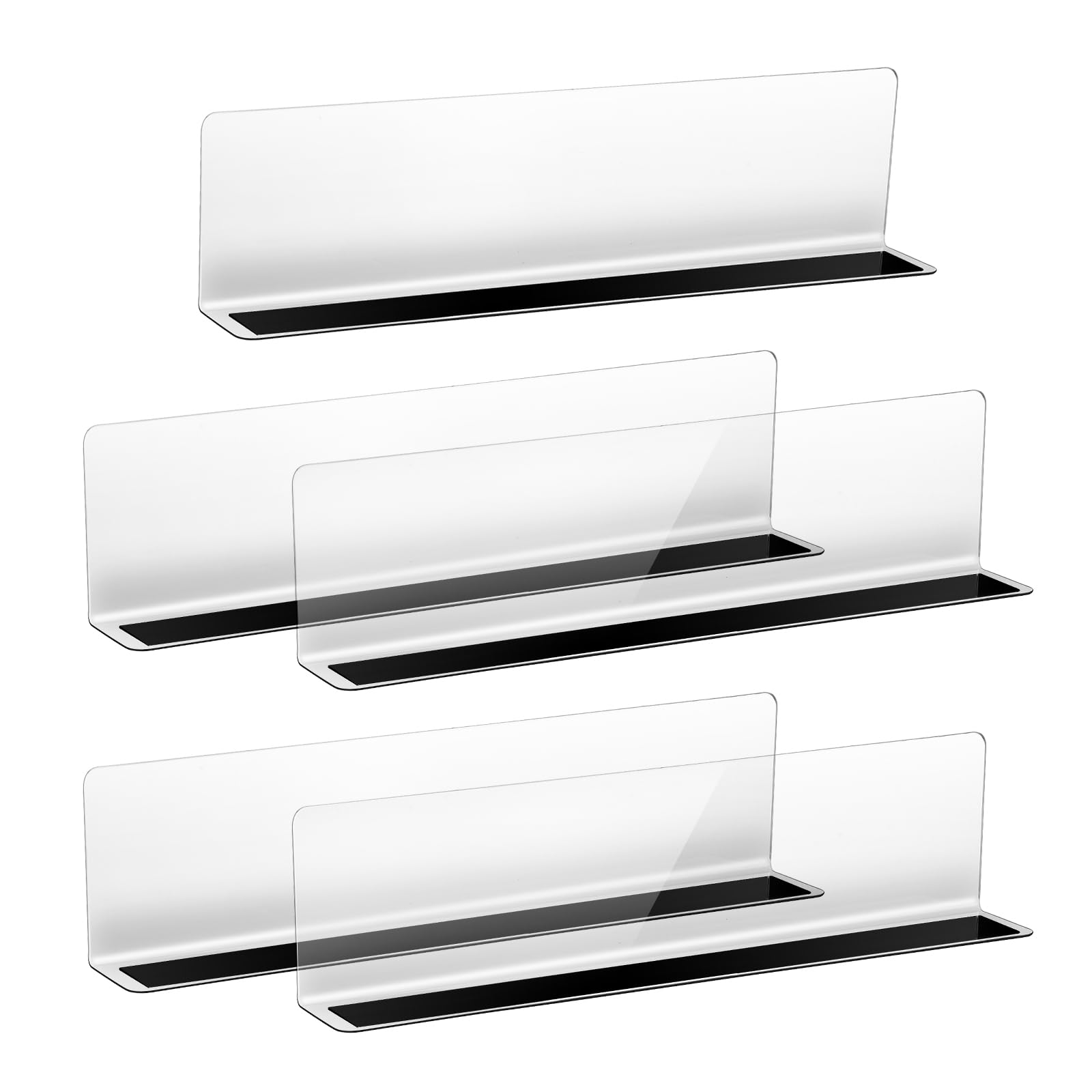 ULTECHNOVO Shelf Dividers, Plastic Shelf Divider, 5PCS Shelf Separator with Magnetic Side- Firmly Standing Clear Shelf Clapboard