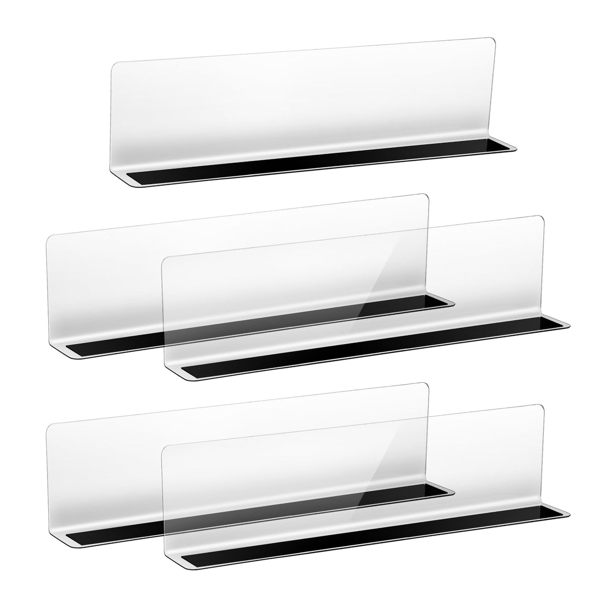 ULTECHNOVO Shelf Dividers, Plastic Shelf Divider, 5PCS Shelf Separator with Magnetic Side- Firmly Standing Clear Shelf Clapboard