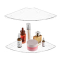 Sezanrpt 9.5x9.5 Inch Acrylic Corner Floating Shelf Set of 2, Clear Corner Wall Shelf for Home D  cor, Speakers, Security Camera