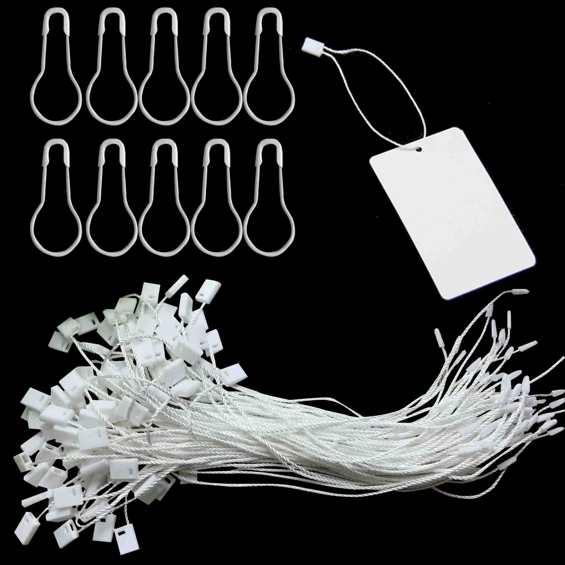 Hang Tag String White 7' 1200Pcs Hang Tag Pins String And Fasteners Hang Tags For Clothing Hang Tag String (White 1200 String+P