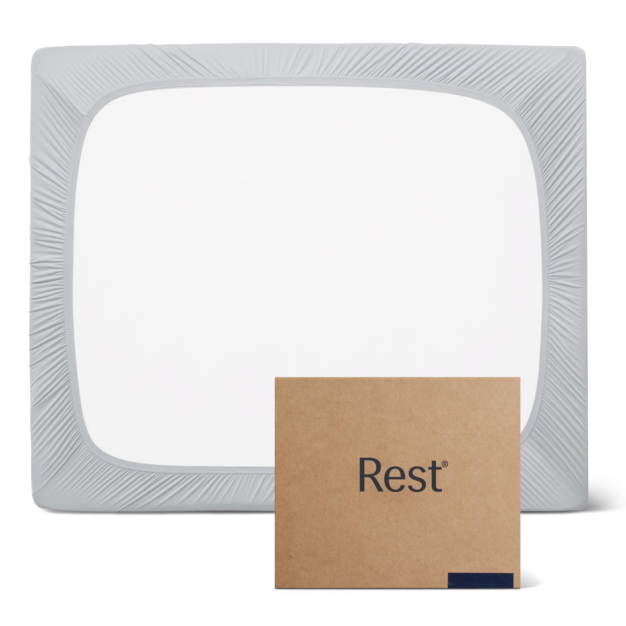 Rest® Evercool®+ Fitted Sheet, King Size, Light Gray, 15' Deep (Up To 18’’), Breathable Bedding For Hot Sleeper And Night Sweats, Bed Sheet With Ionic+ Self-Cleaning Silver Yarn For Sensitive Skin