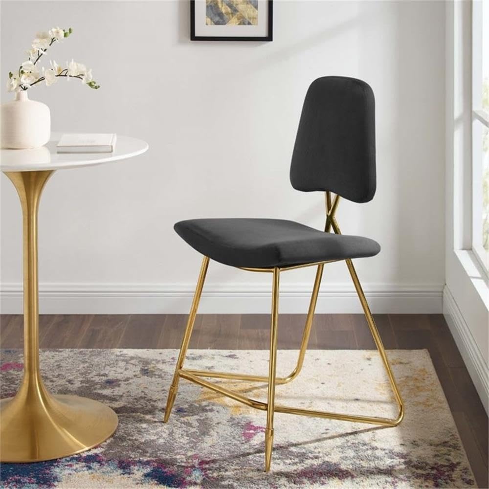 Modway Ponder Performance Velvet Counter Stool, Black