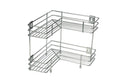 myzon L Corner Shape Stand,Double Layer 2Tier Stainless Steel Multipurpose Storage Rack Kitchen and Bathroom Rack  Silver Colo