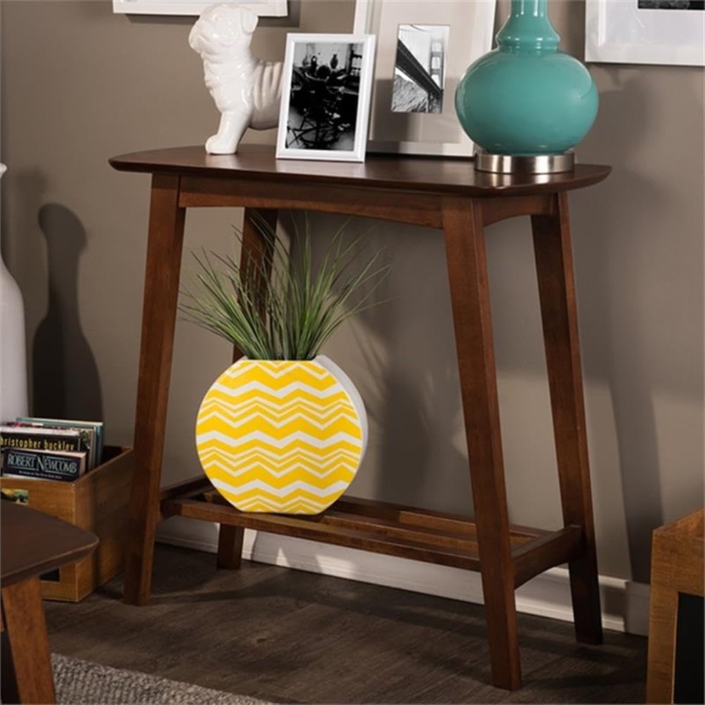 Baxton Studio RT295C-OCC Sacramento Mid-Century Modern Scandinavian Style Console Table, Dark Walnut