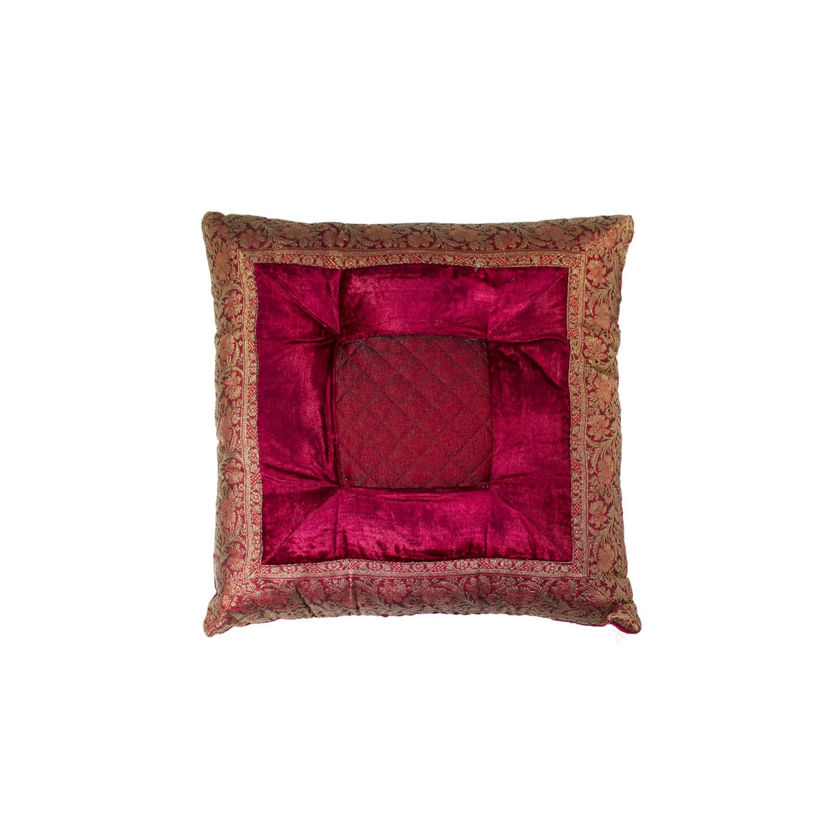 HomeRoots Decor 3-inch x 18-inch x 18-inch Silk Burgundy Pillow