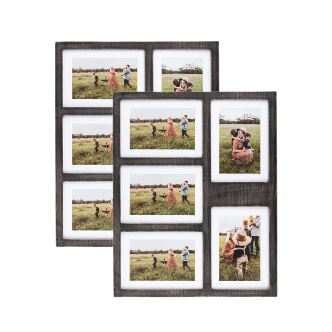 Great Lakes Memories GLM 4x6 or 5x7 Collage Picture Frames for Wall, Holds 5 Photos with Glass & Mat, 5x7 Picture Frame Collage,