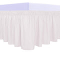 Purefit Wrap Around Ruffled Bed Skirt With Adjustable Elastic Belt - 22 Inch Drop Easy To Put On, Wrinkle Free Bedskirt Dust Ruffles, Bed Frame Cover For Queen, King And C-King Size Beds, Baby Pink