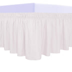 Purefit Wrap Around Ruffled Bed Skirt With Adjustable Elastic Belt - 22 Inch Drop Easy To Put On, Wrinkle Free Bedskirt Dust Ruffles, Bed Frame Cover For Queen, King And C-King Size Beds, Baby Pink