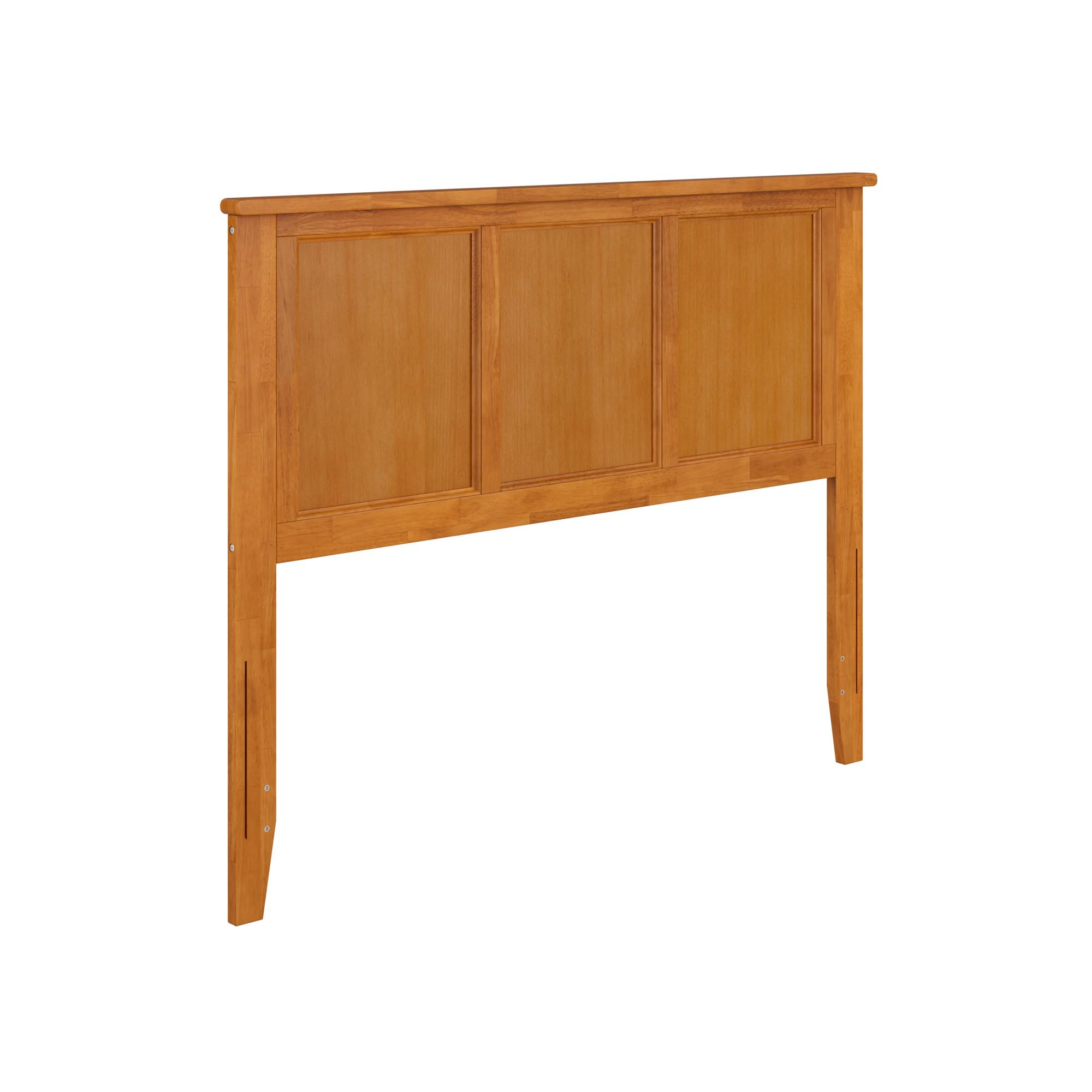 AFI, Madison Full Solid Wood Panel Headboard with Attachable Charger, Light Toffee