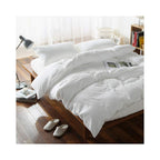 F.Y.Dreams 100% Washed Cotton Duvet Cover For Weighted Blanket 80X87 Inches With 8 Ties, Zipper On Long Side/White/Just Duvet Co