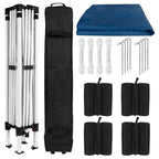 Flash Furniture Harris 10'X10' Blue Pop Up Event Straight Leg Canopy Tent With Sandbags And Wheeled Case