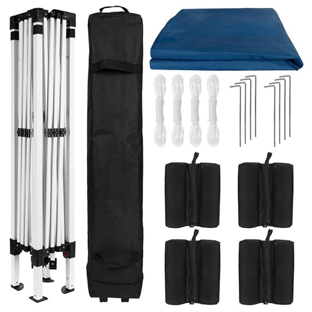 Flash Furniture Harris 10'X10' Blue Pop Up Event Straight Leg Canopy Tent With Sandbags And Wheeled Case