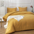 Clothknow Mustard Yellow Full Size Comforter Set 3Pcs Dark Yellow Bedding Comforter Sets Turmeric Comforter Soft Yellow Comforte
