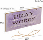 Ergonflow Pray About Everything Wooden Sign Decor 9.5' By 5.75' 41-250 (Premium Edition)