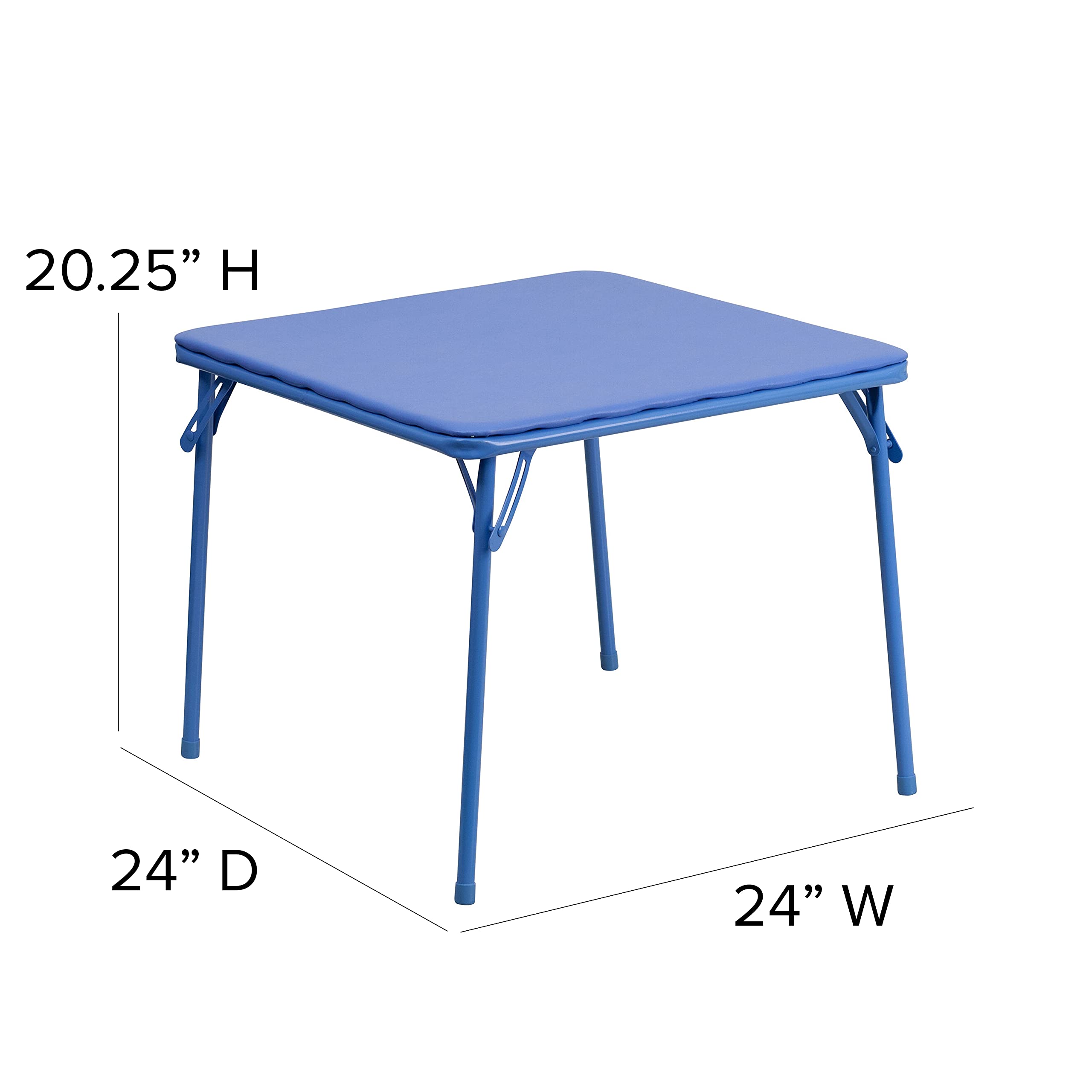 Flash Furniture Mindy Kids 3-Piece Folding Square Table and Chairs Set for Daycare and Classrooms, Children's Activity Table/Chairs Set, Multicolor