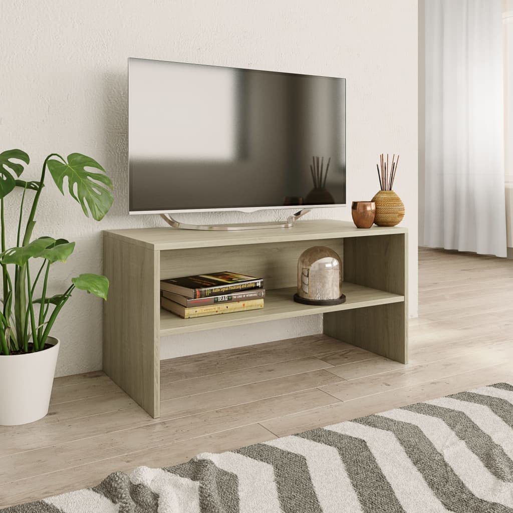 vidaXL TV Stand, TV Unit for Living Room, Sideboard with Compartment, Entertainment Center Media Unit Cupboard, Modern, Sonoma Oak Engineered Wood